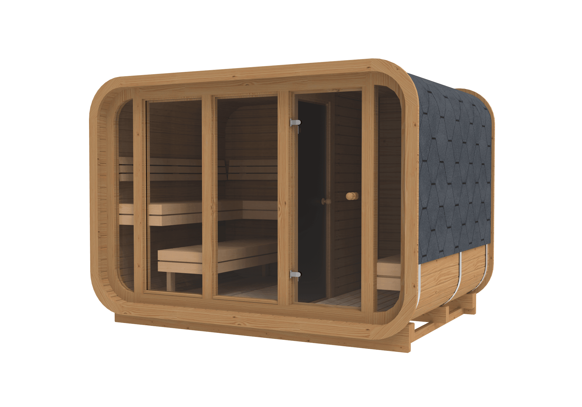 RecoSauna Comfort Square Sauna 3.0 x 2.3 m - Thermowood, image 1