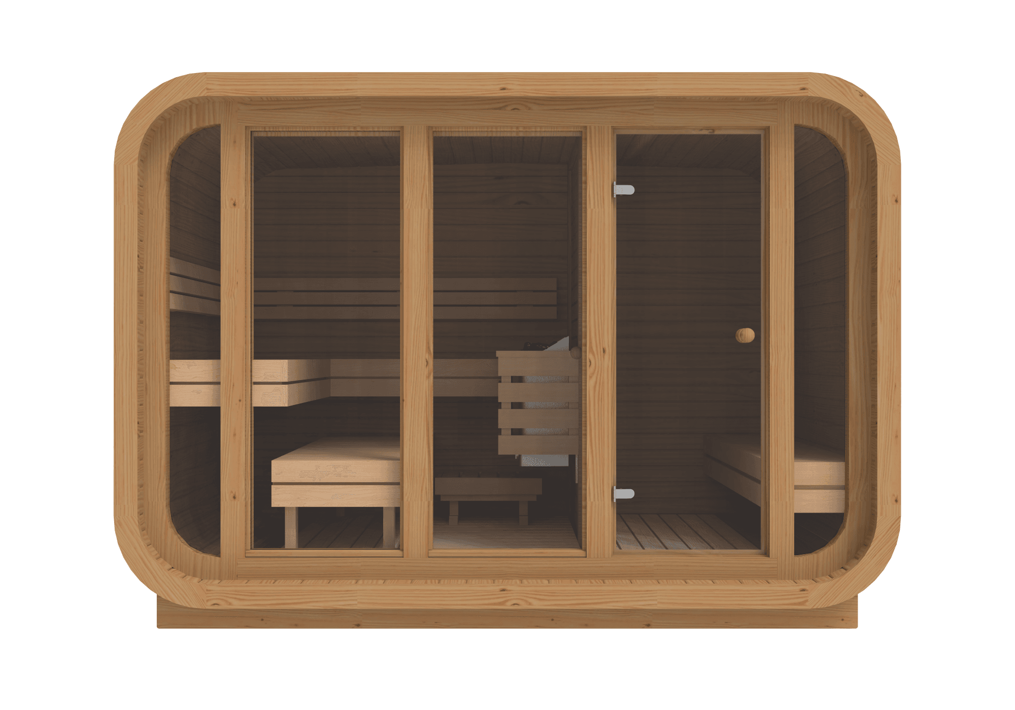 RecoSauna Comfort Square Sauna 3.0 x 2.3 m - Thermowood, interior