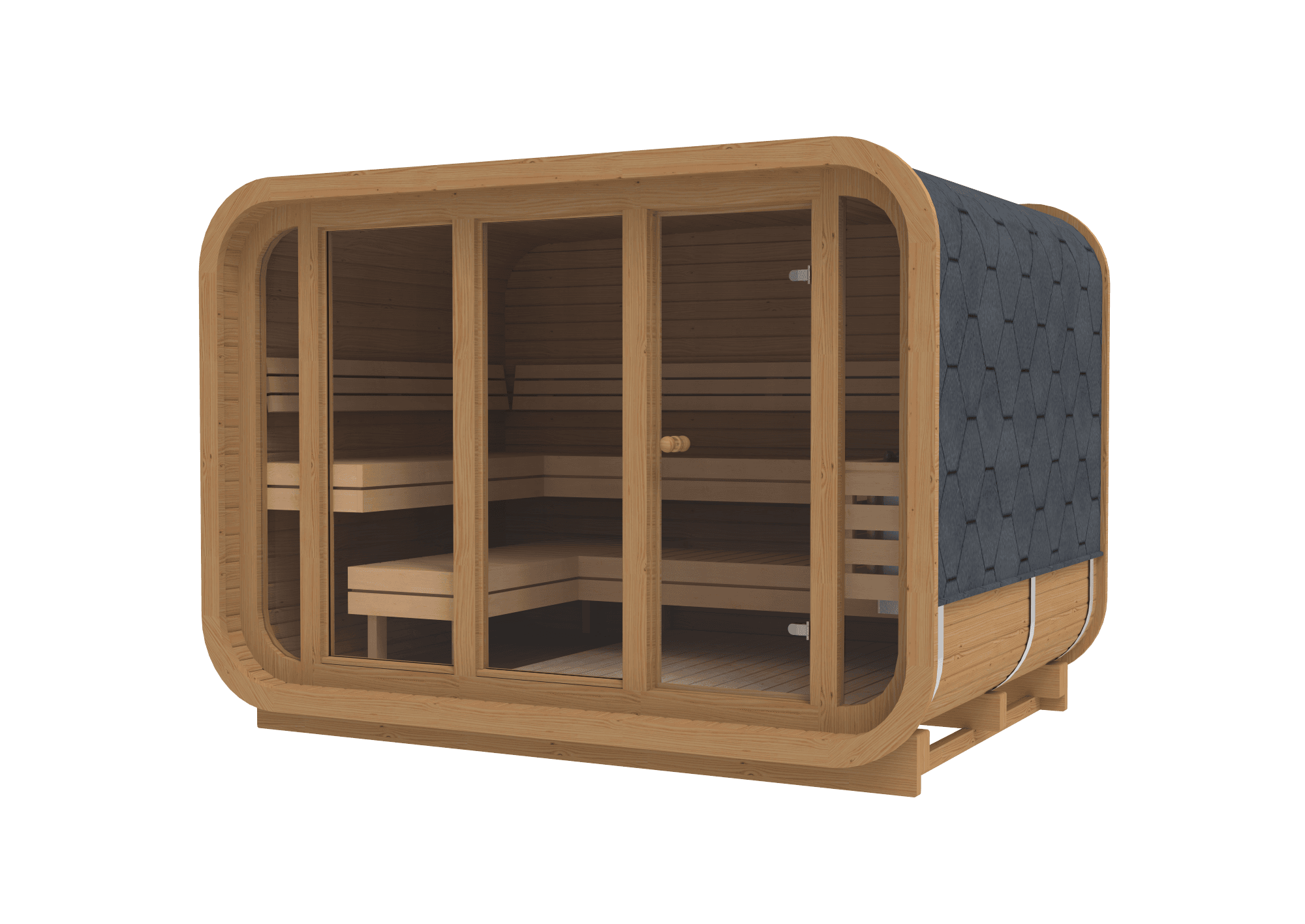 RecoSauna Sisu Square Sauna 3.0 x 2.3 m - Thermowood, image 1