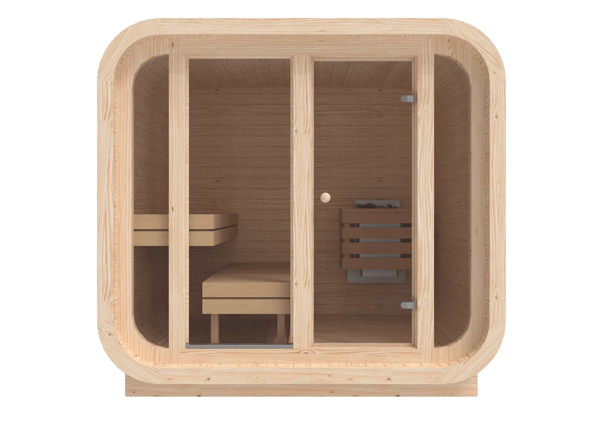 RecoSauna Sisu Square Sauna 2.3 x 2.3 m - Nordic Pine, image 1