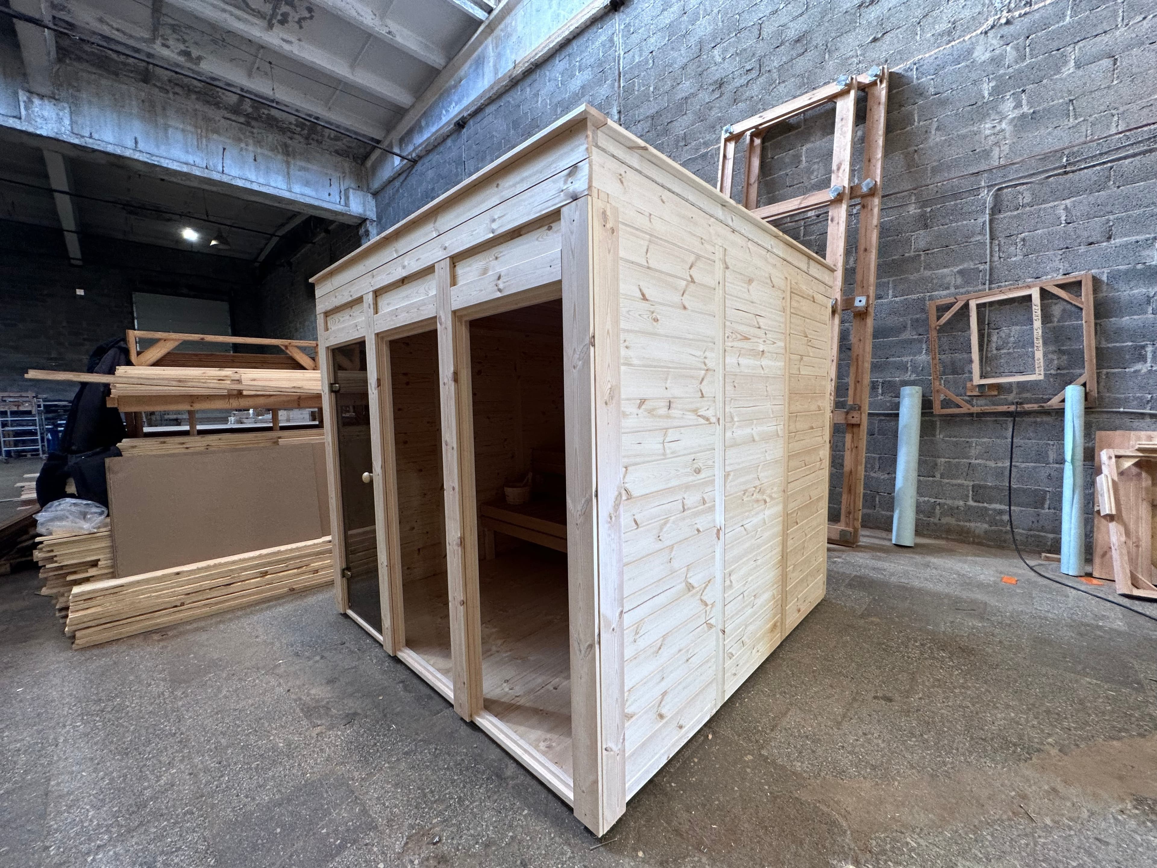 RecoSauna Havu Eco Modern Sauna 2.4 × 2.4 m - Pinewood, interior