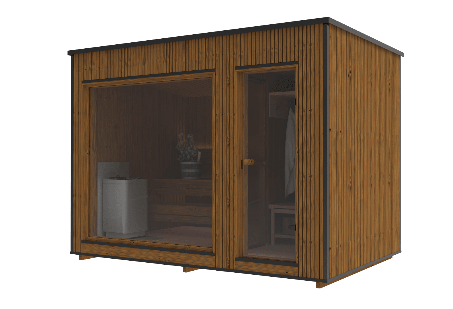 RecoSauna Lumi Luxury Modern Sauna 2.3 × 3.4 m - Thermowood, image 1