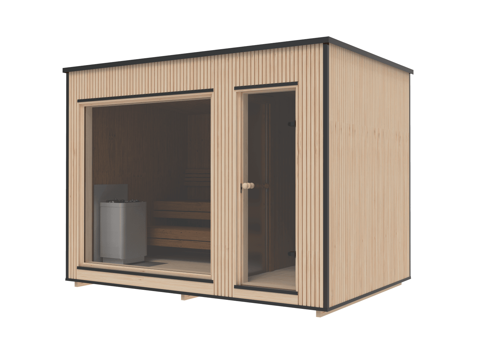 RecoSauna Lumi Luxury Modern Sauna 2.3 × 3.4 m - Pinewood, image 1
