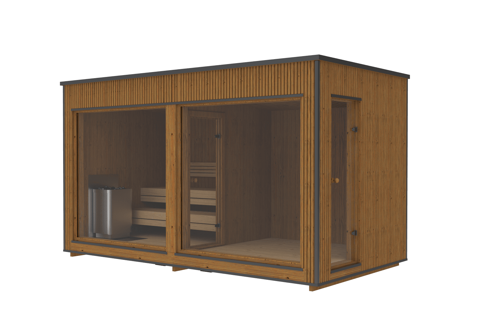 RecoSauna Lumi Luxury Modern Sauna 2.3 × 4.4 m - Thermowood, image 1